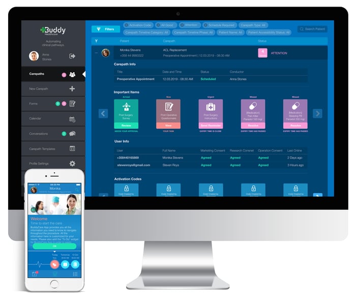 BuddyCare mobileapp and dashboard