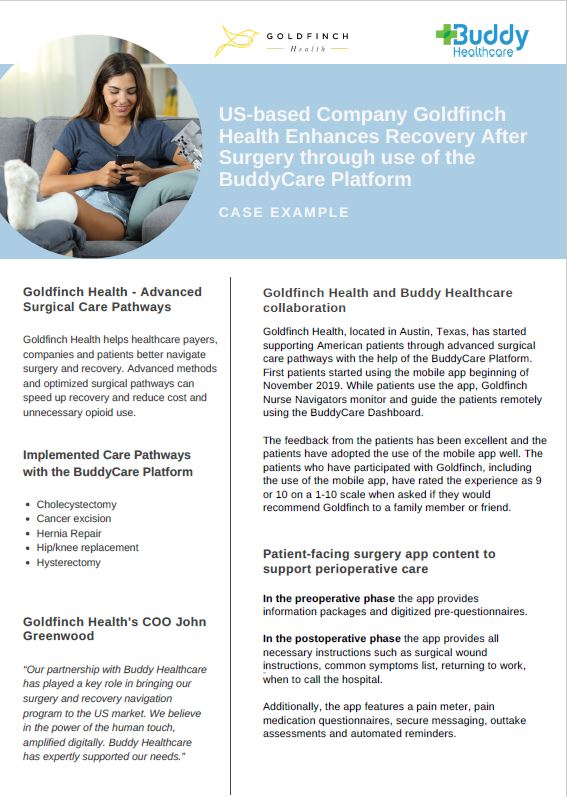 Goldfinch Health enhanced recovery after surgery case example