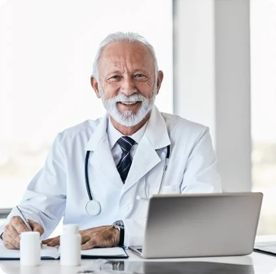 Health data reporting and analytics dashboard showing patient outcomes, trends, and hospital performance insights